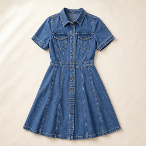 Vintage Denim Dress — Amina Thrift